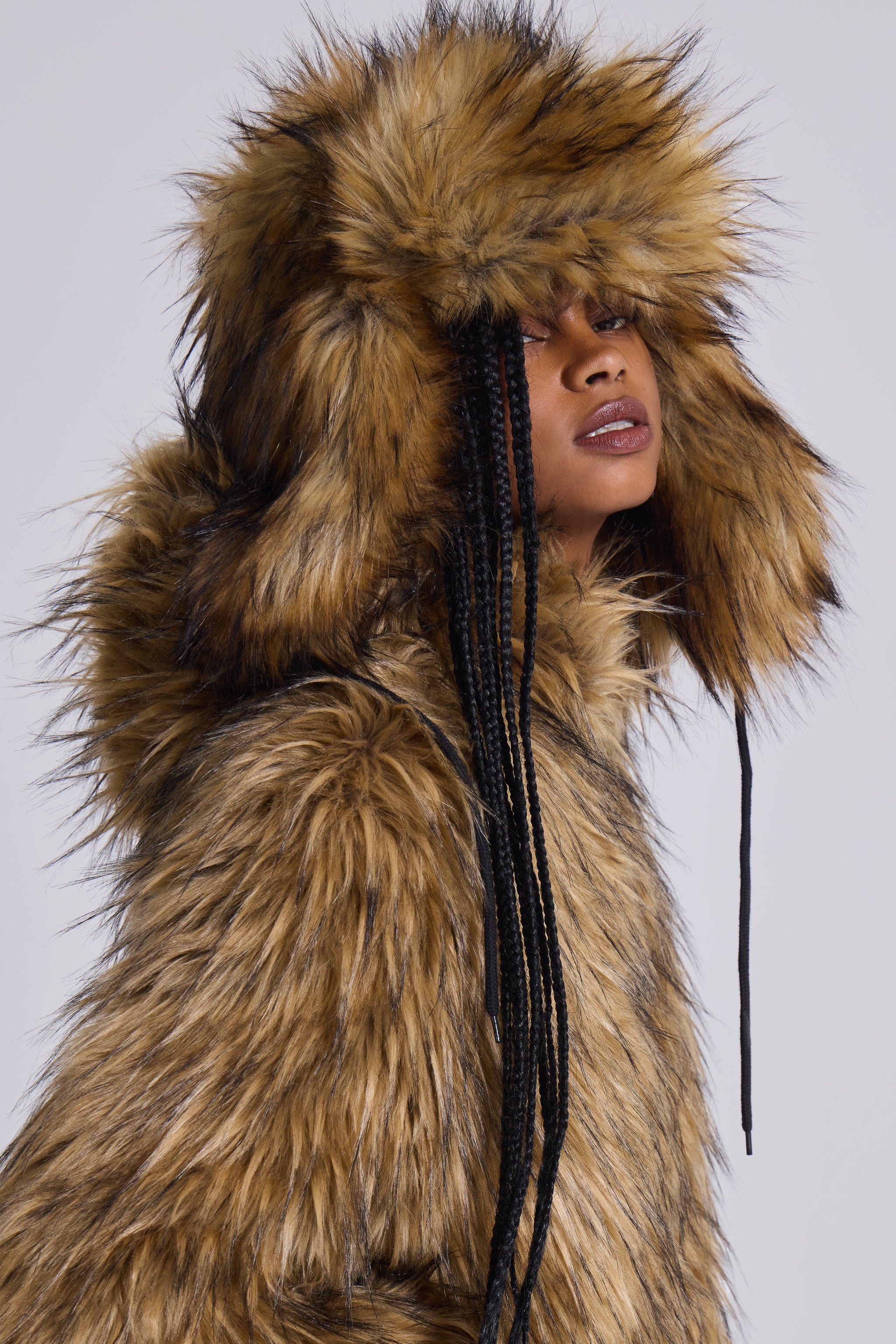 Blonde Faux Fur Trapper Hat for Winter