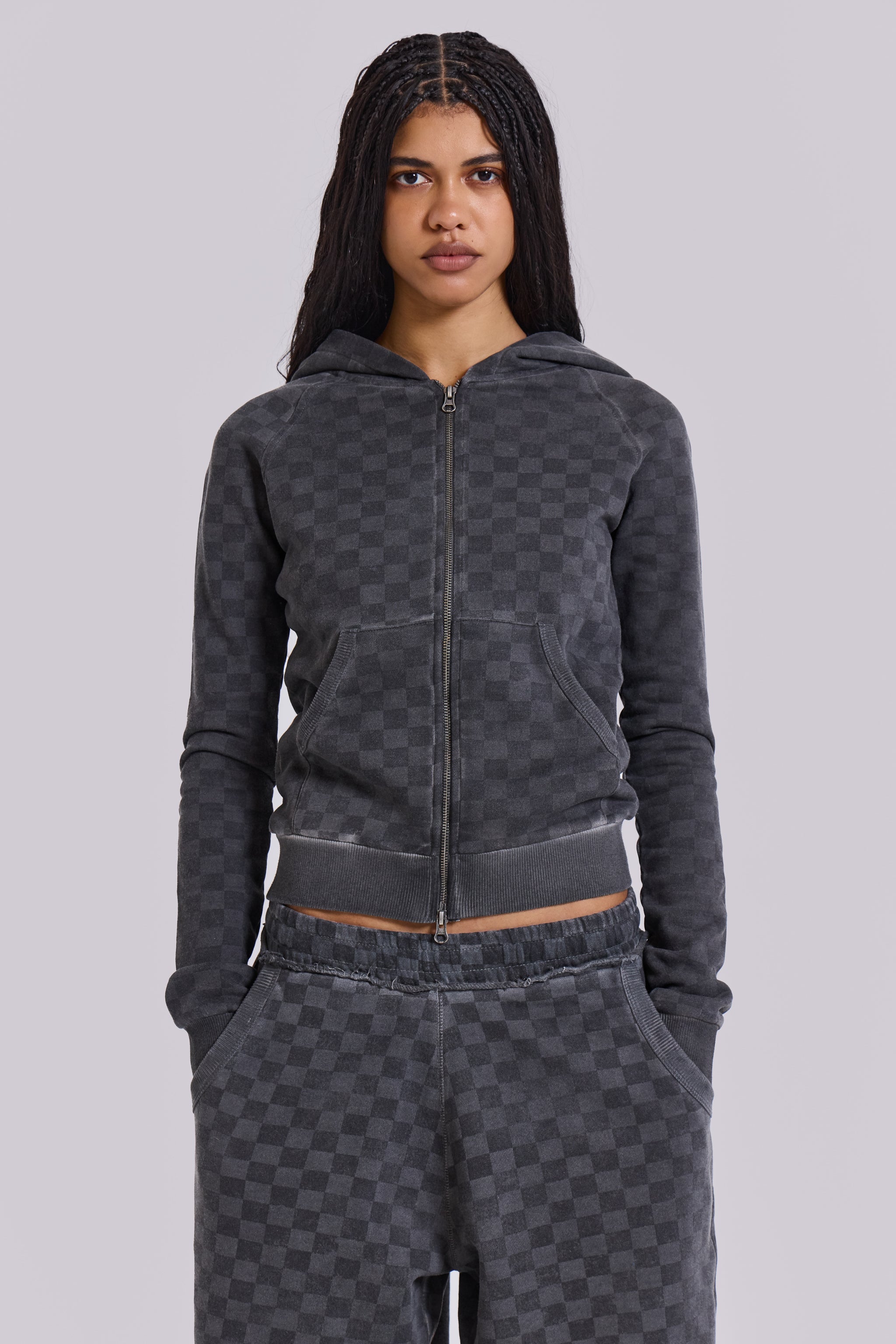 Checkerboard Print Mini Hoodie for Kids