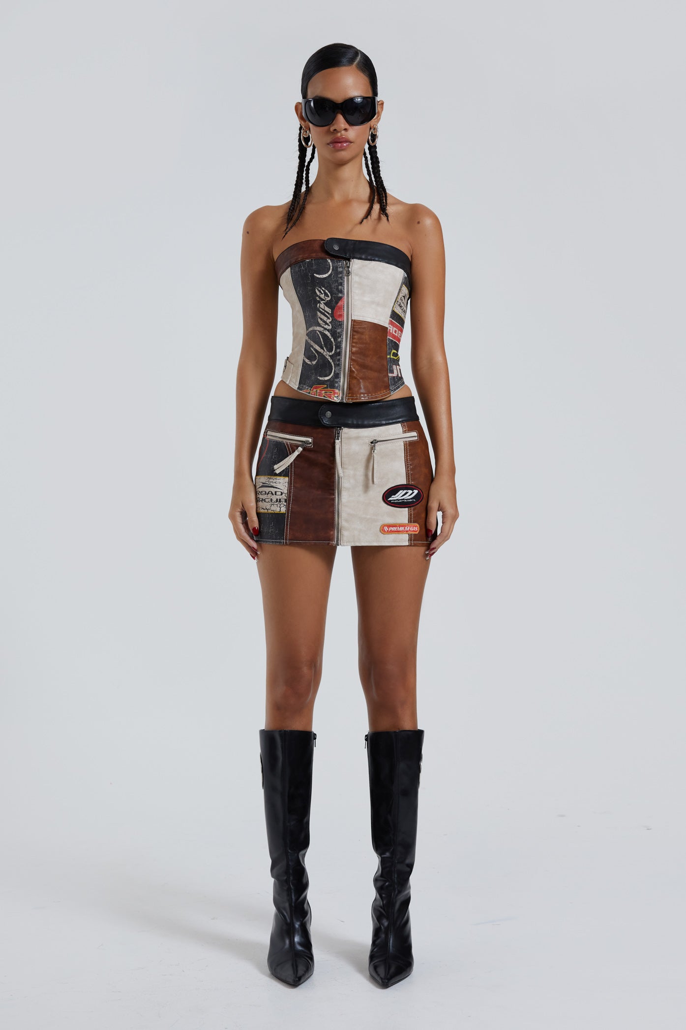 Vegan Leather Mini Skirt by Daytona