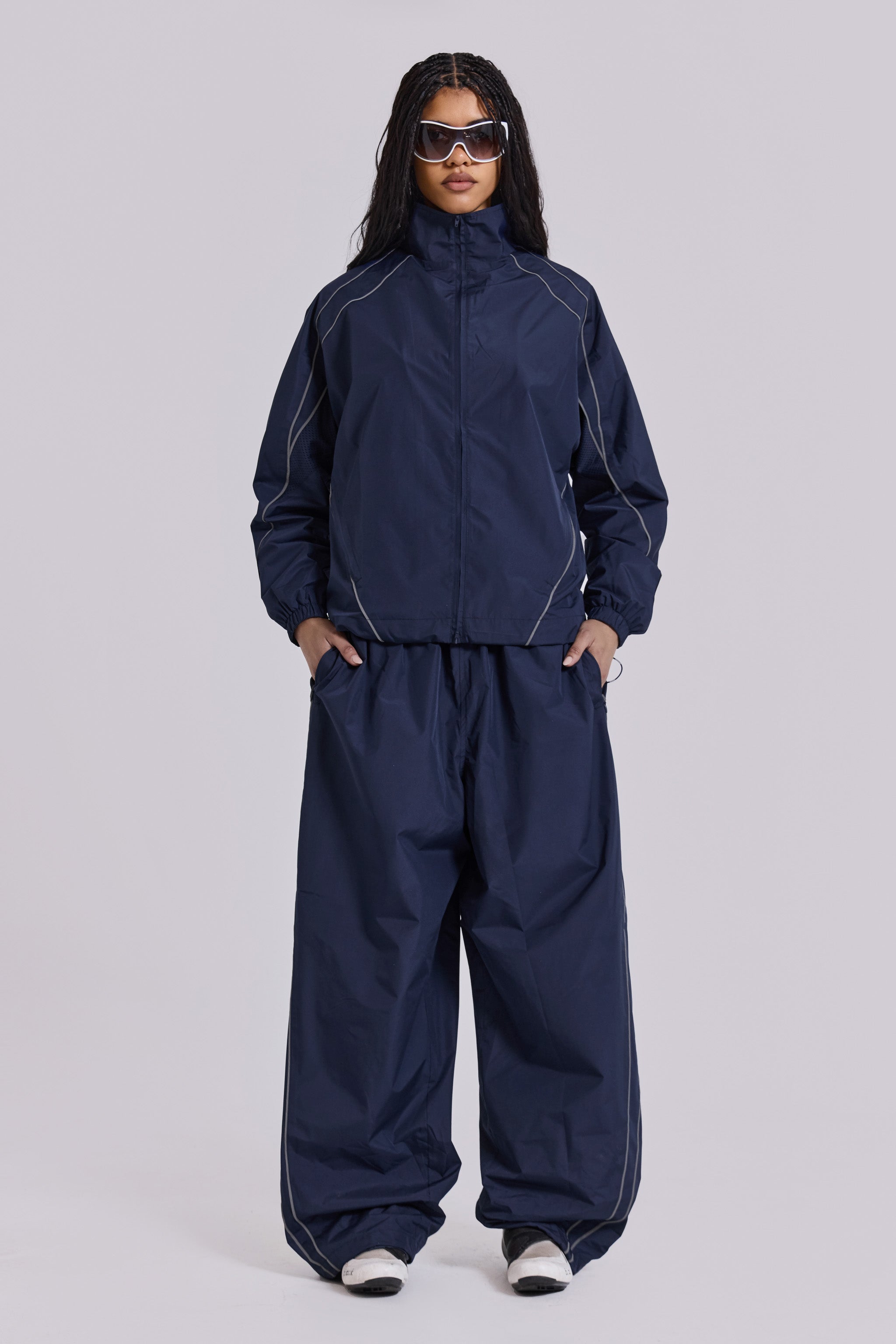 Navy Vapor Track Pants for Men